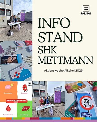Infostand auf dem Wochenmarkt in Mettmann