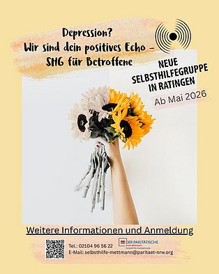 Neue Selbsthilfegruppe für Menschen mit Depressionen in Ratingen startet im Mai 2026